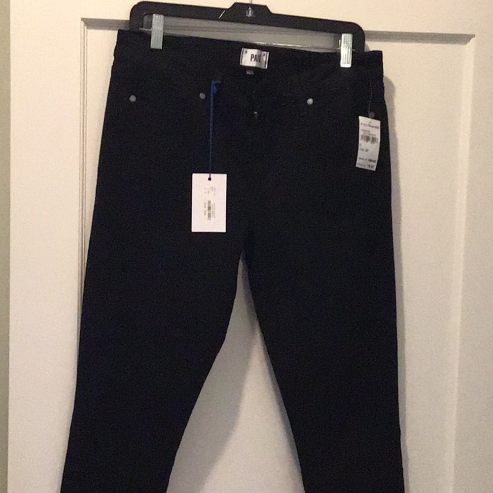 PAIGE black zipper bottom jeans